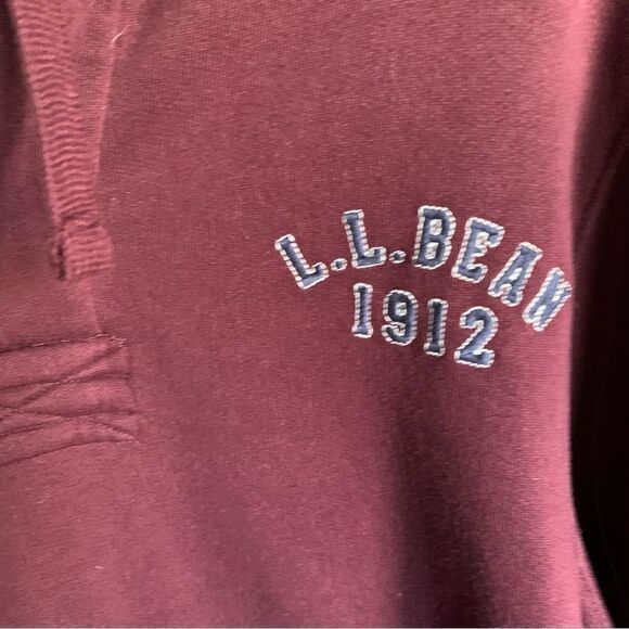LL Bean 1912 Womens Pullover Hooded Sweatshirt Wine Sz M - Picture 4 of 10
